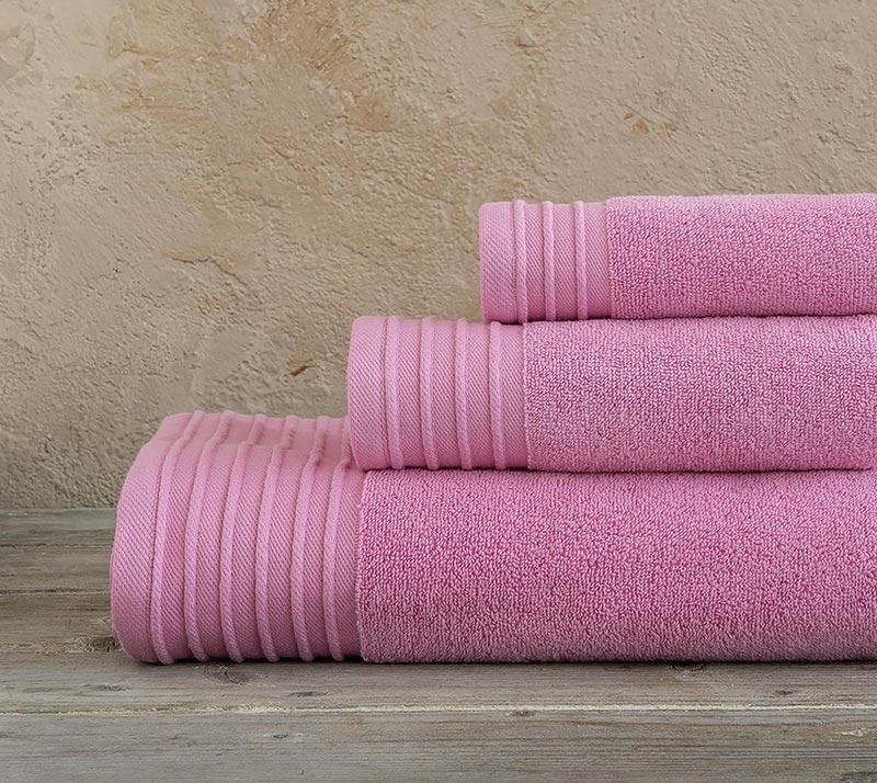 Πετσέτες Μπάνιου Σετ 3 Τεμαχίων: Πετσέτες Μπάνιου Σετ (3 Τεμ) Feel Fresh  Pink Nima Home