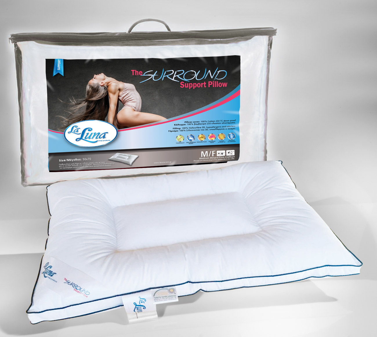 Μαξιλάρια Ύπνου: Μαξιλάρι Ύπνου Ανατομικό The Surround Support Pillow La  Luna