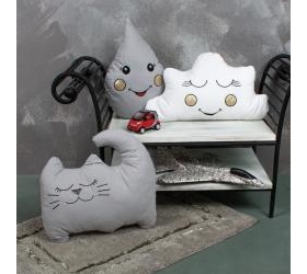 Βρεφικά Διακοσμητικά Μαξιλάρια: Βρεφικά Διακοσμητικά Μαξιλάρια Σετ (3Τεμ)  Cat Sb Home (Sboras)