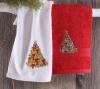 Χριστουγεννιάτικες Πετσέτες Σετ (2 Τεμ) Έλατο Λευκό-Κόκκινο Rythmos Home